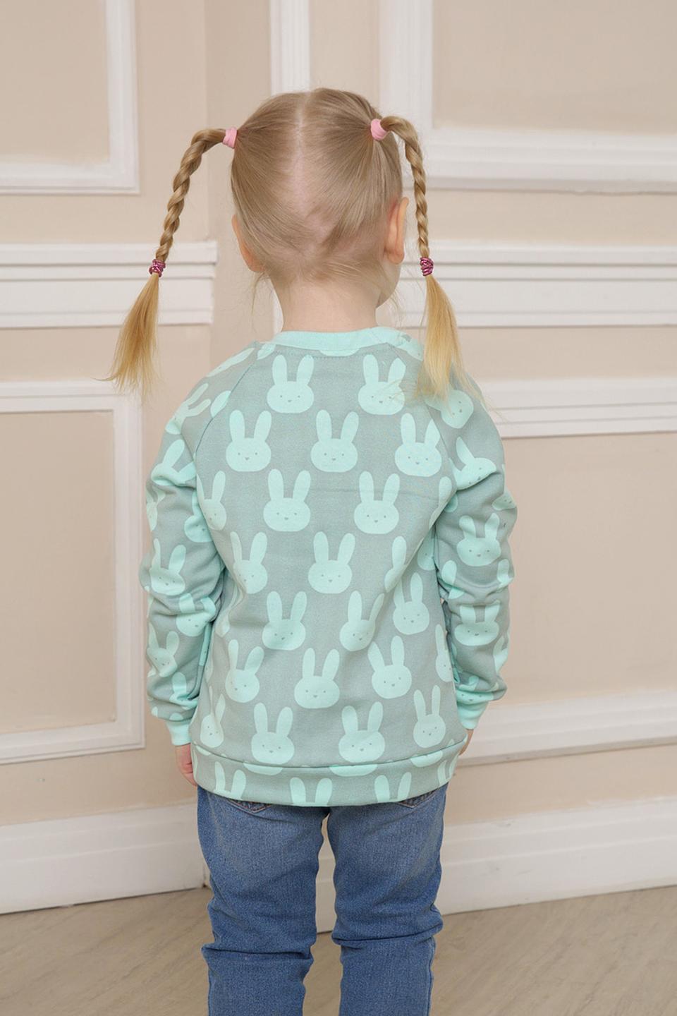 Джемпер КотМарКот с зайчиками мятный