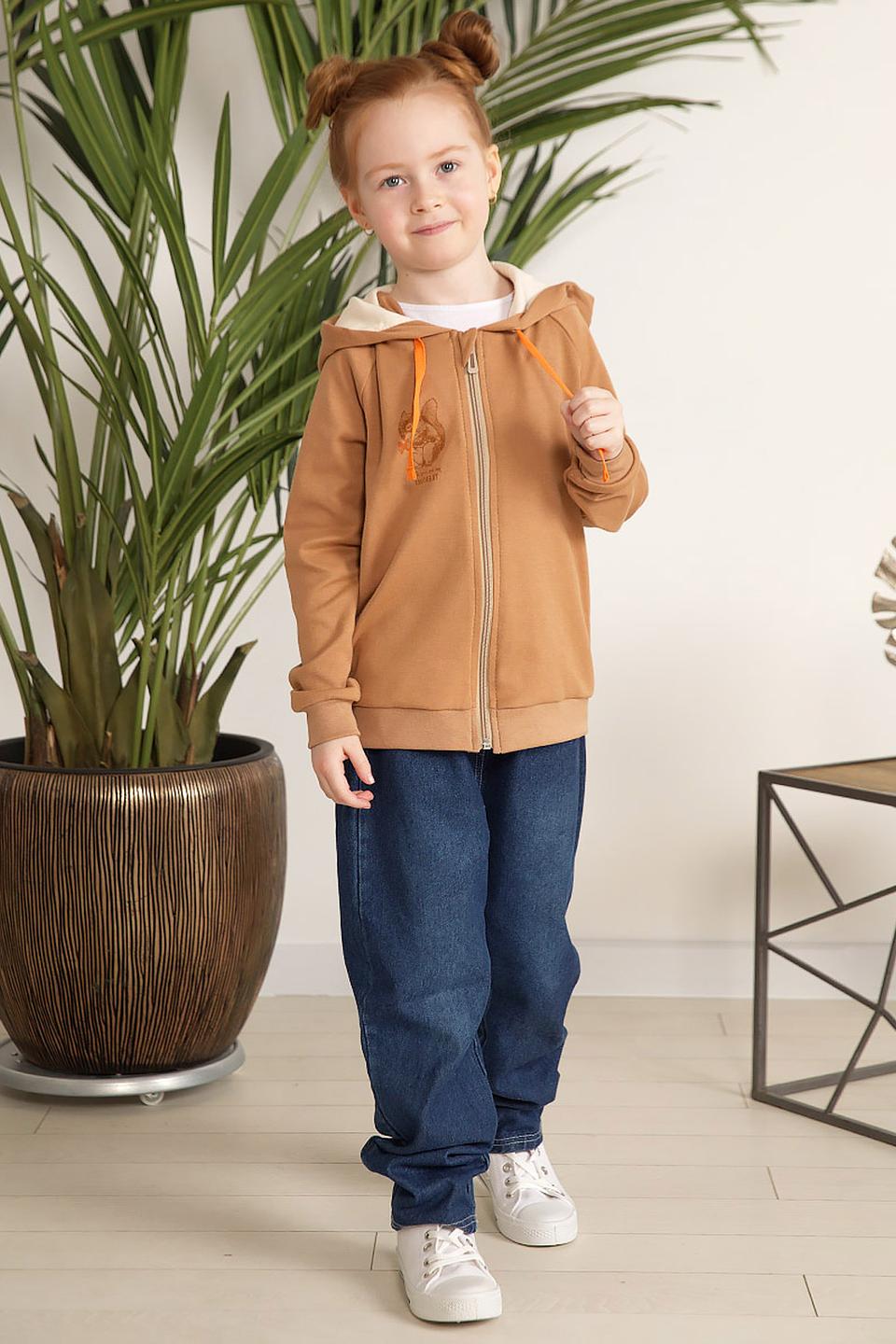 Кардиган КотМарКот с аппликацией коричневый