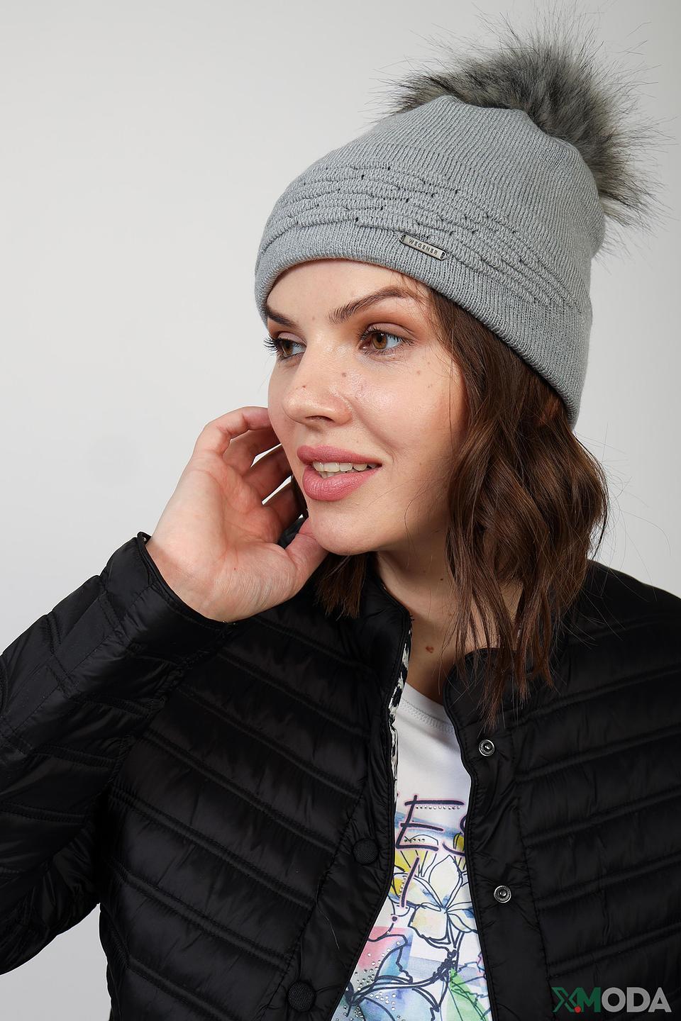 Шапка Wegener с помпоном серая