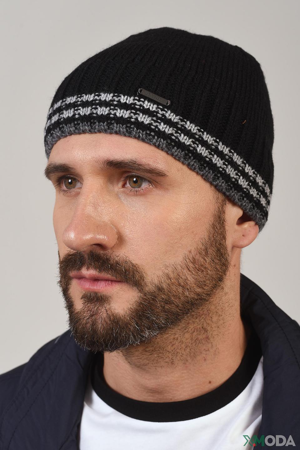 Шапка Wegener мужская чёрная с серым