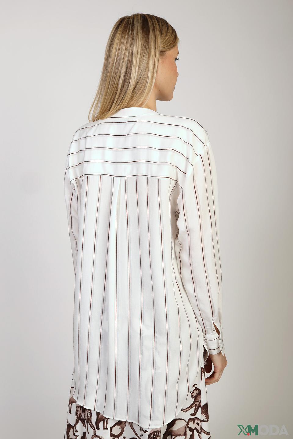 Блуза Comma в полоску белая