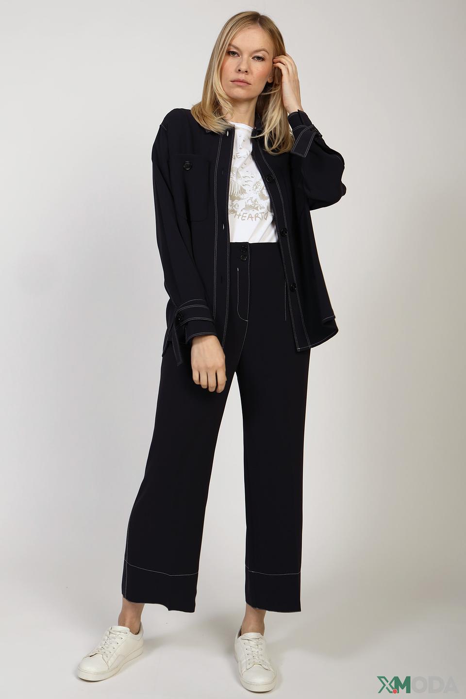 Жакет Marc Cain с контрастной отделкой чёрный