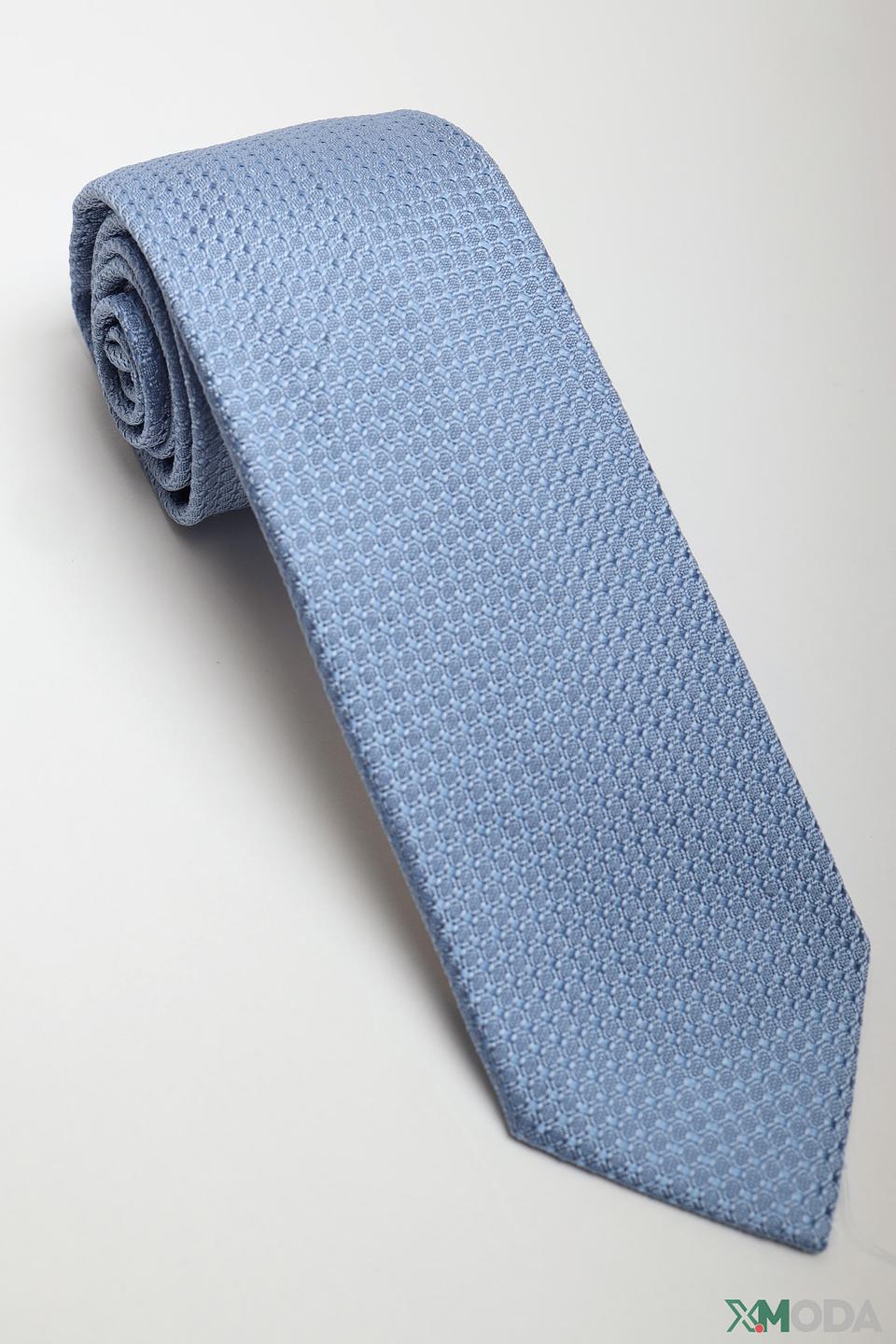 Галстук Boss Business голубой в геометрию