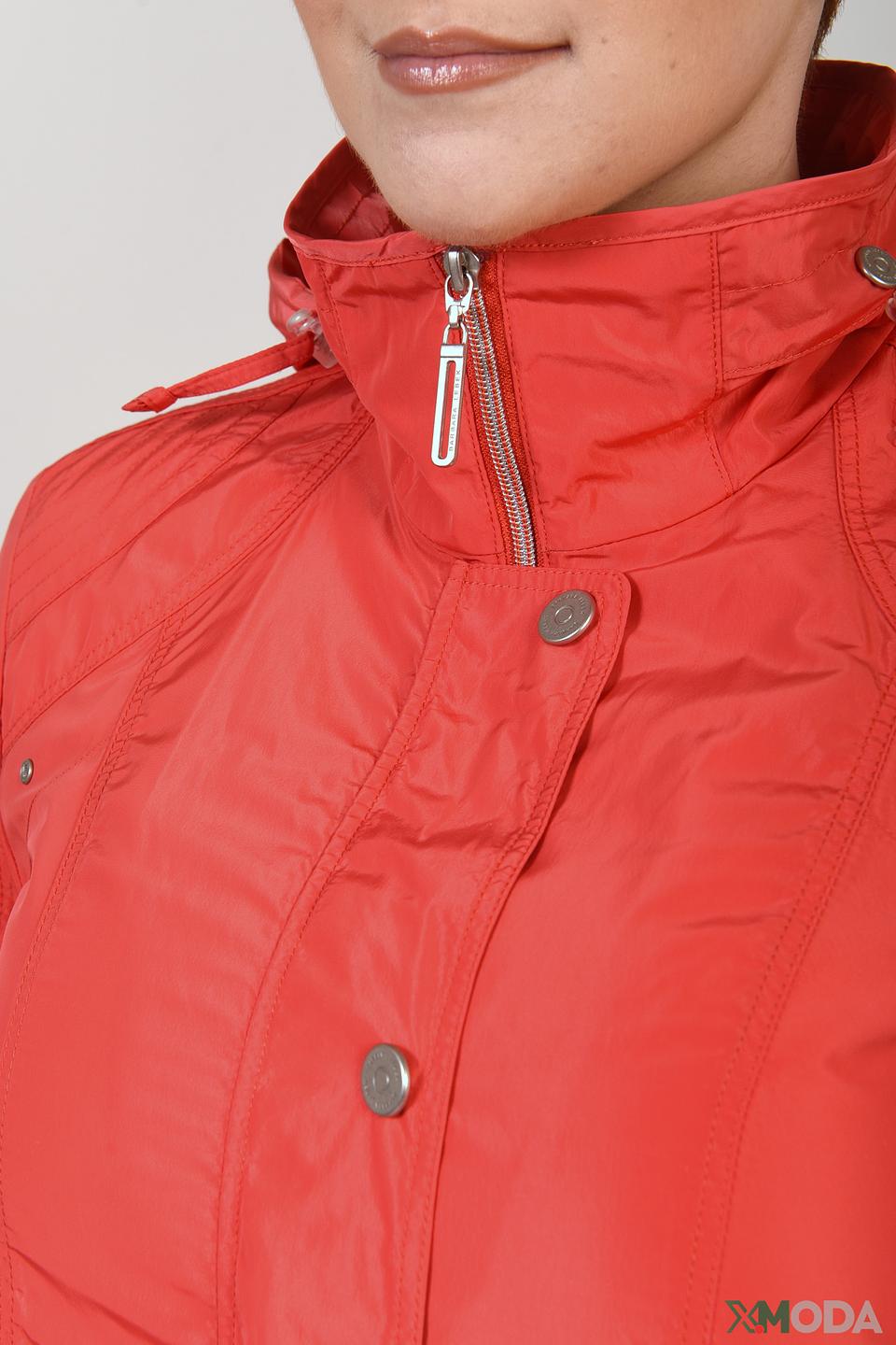 Куртка Lebek женская кораллового цвета с капюшоном