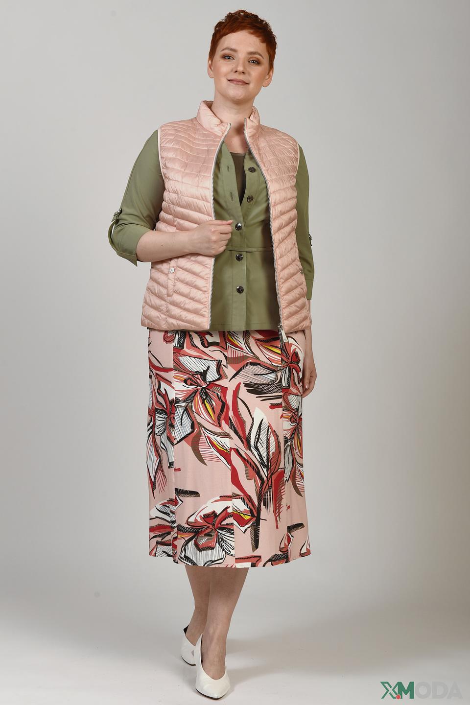 Жилет Lebek стеганый пудровый