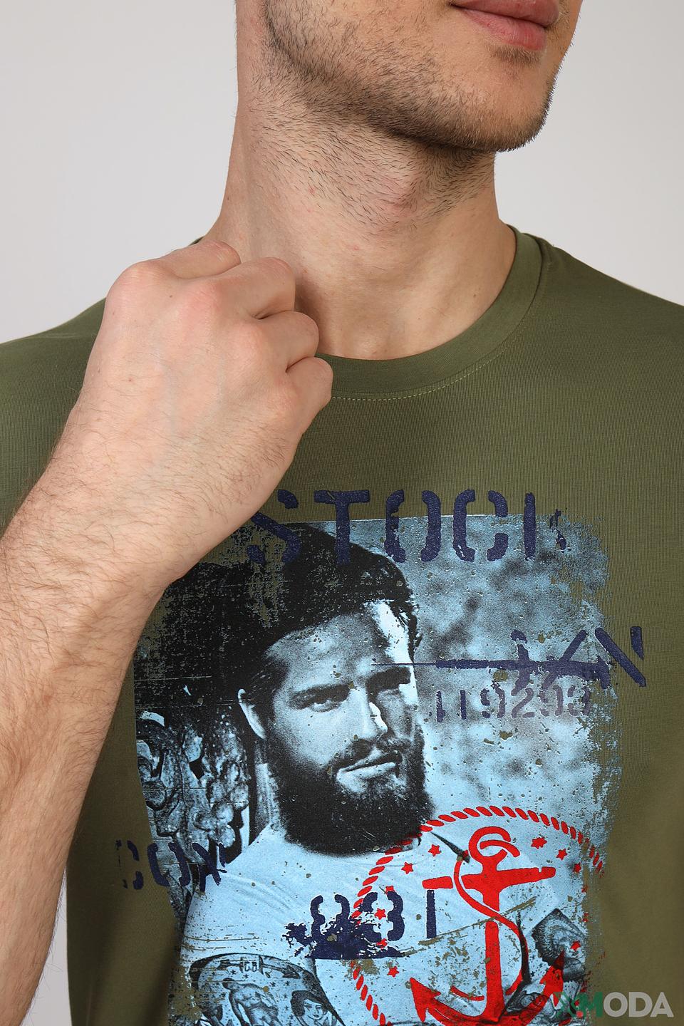 Футболка Gaudi Jeans хаки с принтом