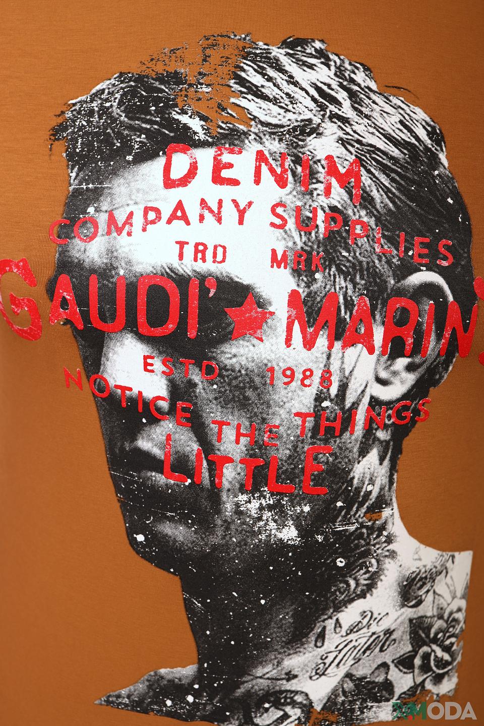 Футболка Gaudi Jeans с принтом коричневая