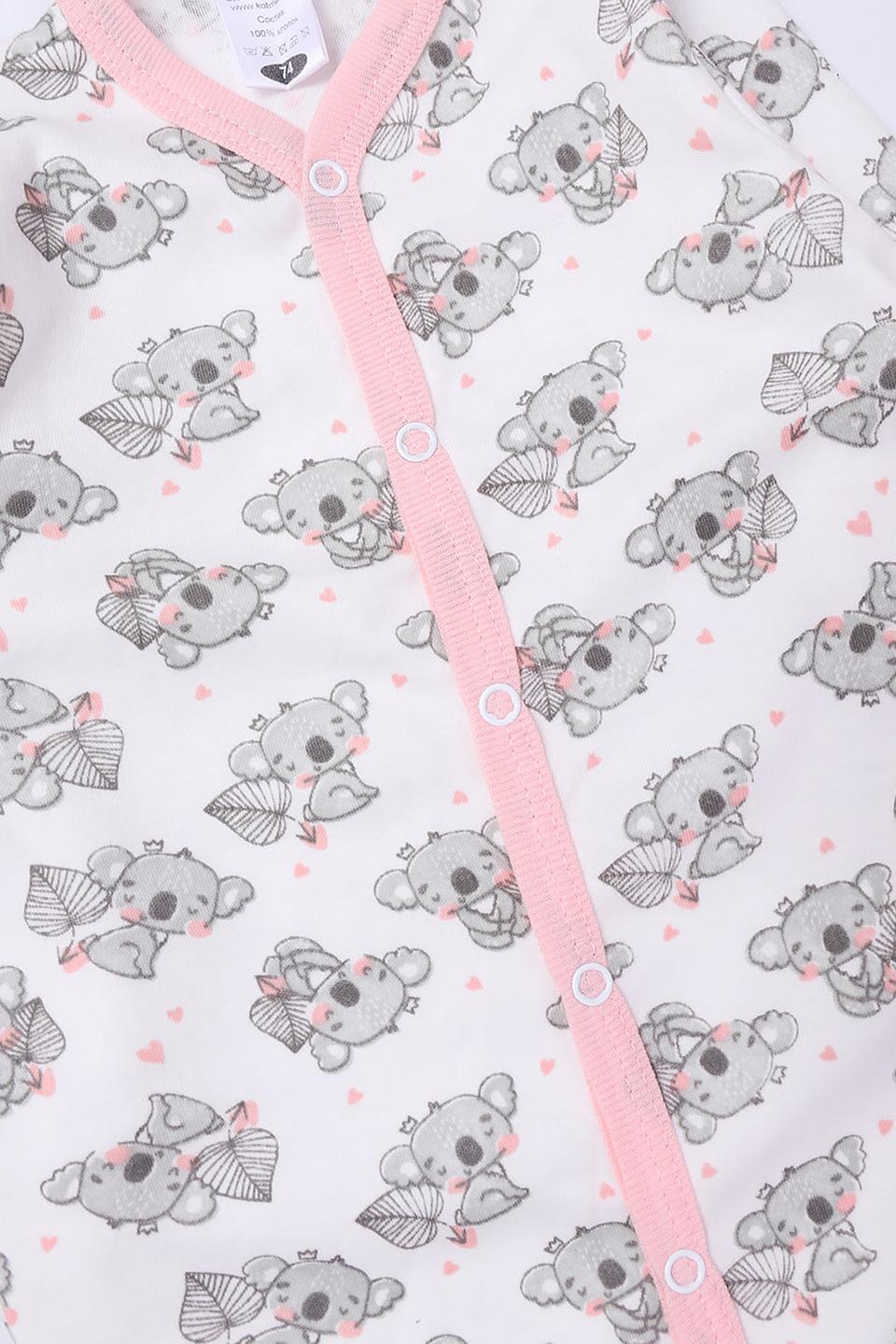 Комбинезон КотМарКот с котятами и сердечками молочный