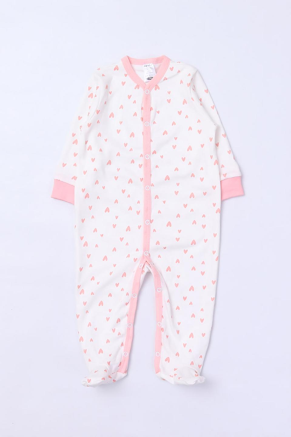 Комбинезон КотМарКот с котятами и сердечками молочный