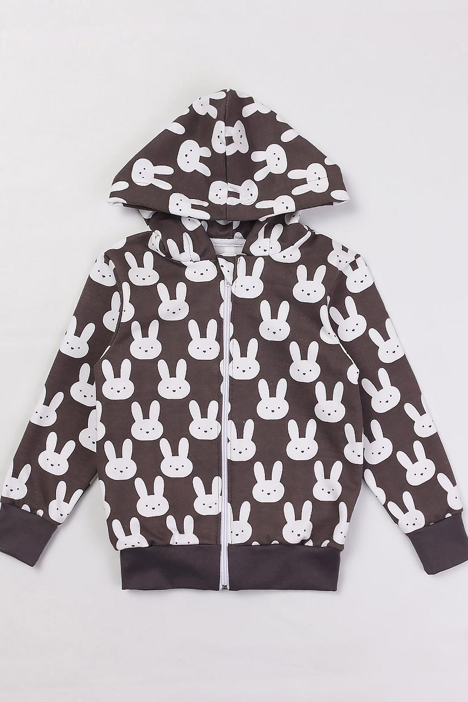 Джемпер КотМарКот с зайчиками серый