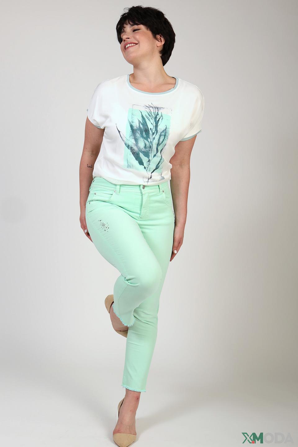 Джинсы Angels мятные с декором