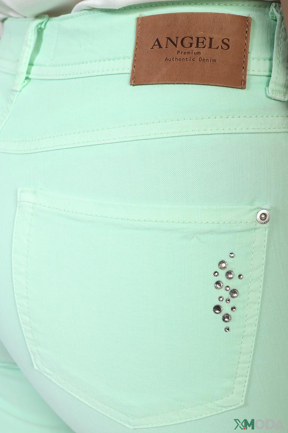 Джинсы Angels мятные с декором