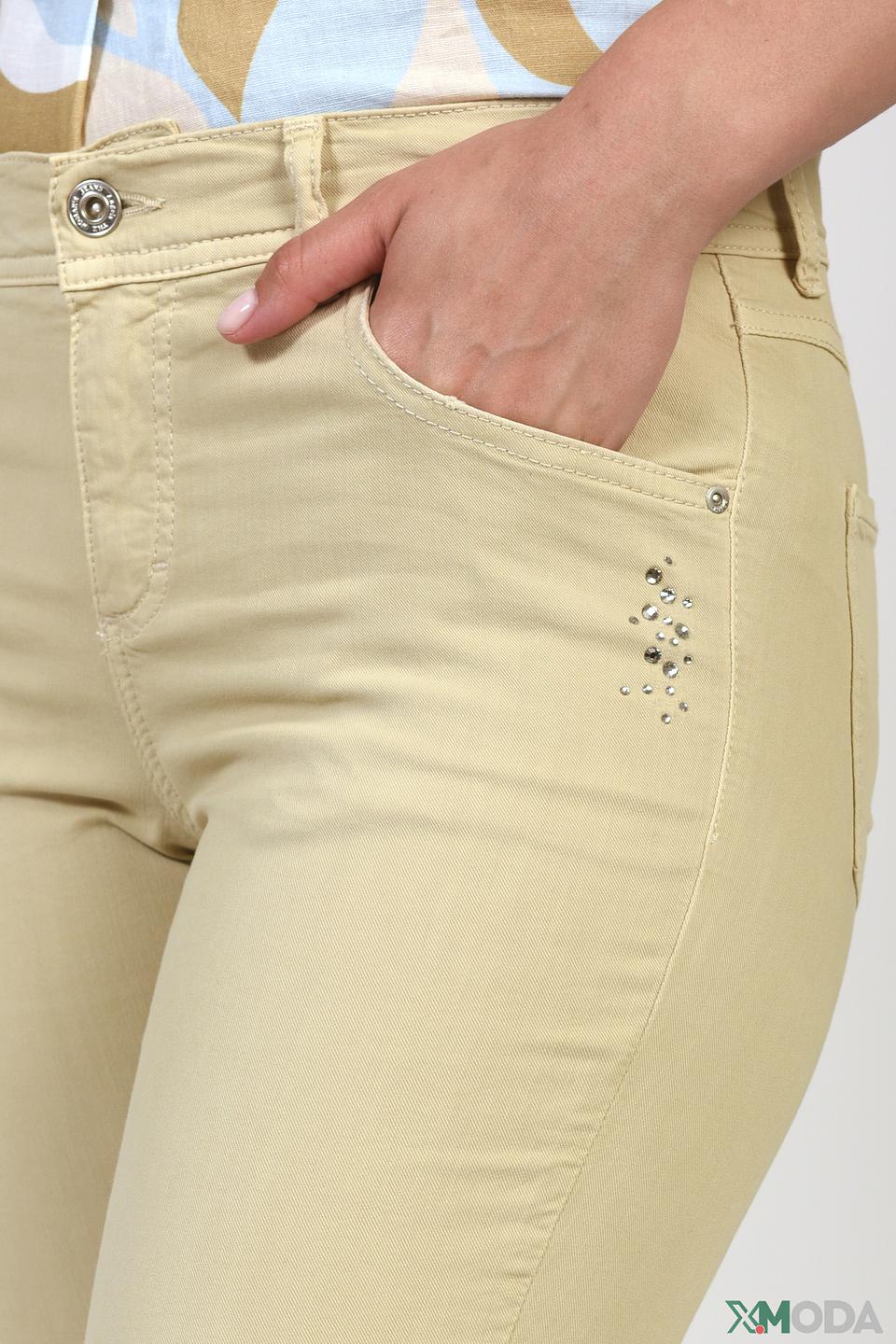 Джинсы Angels с вышивкой бежевые