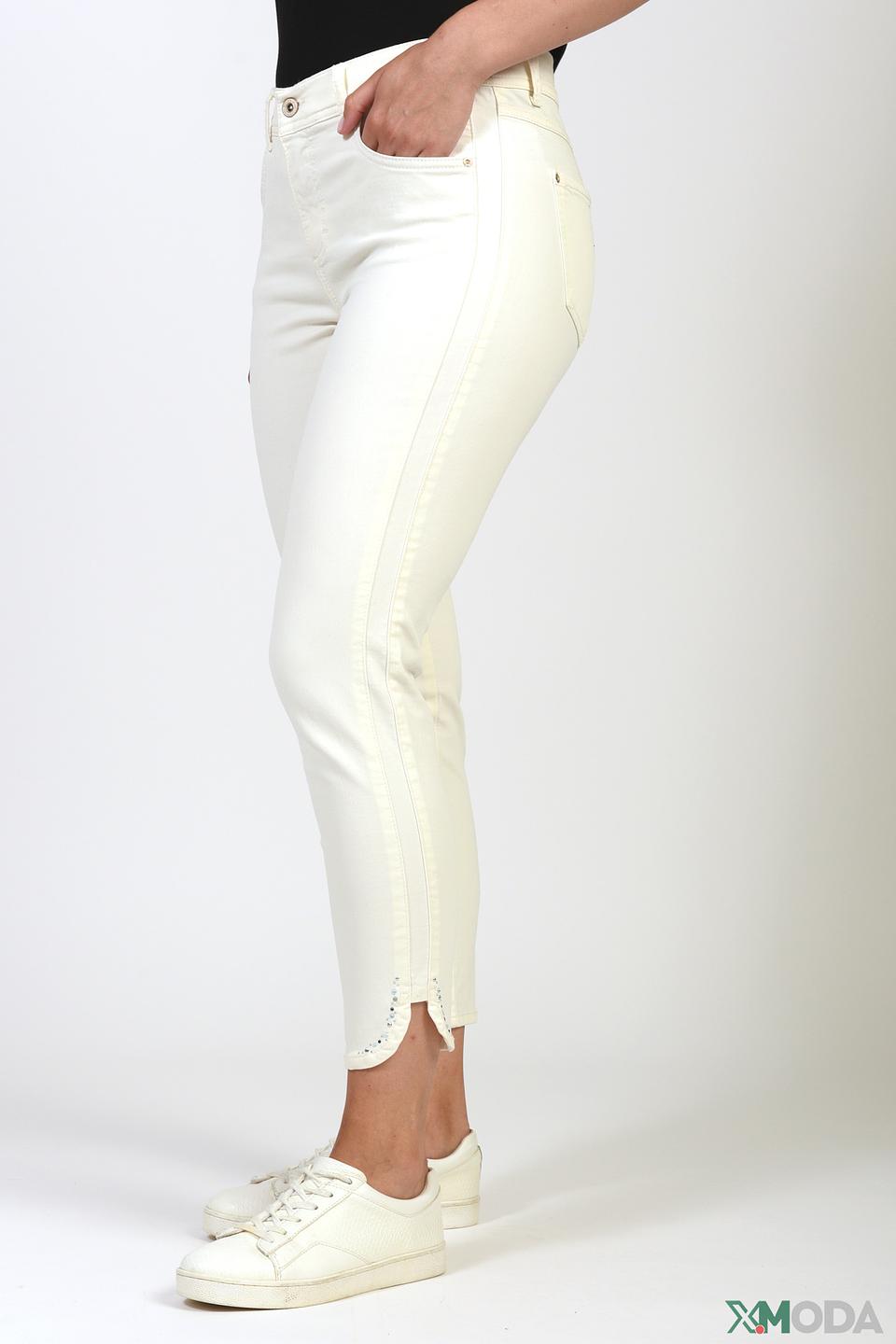 Джинсы Angels с потертостями кремовые