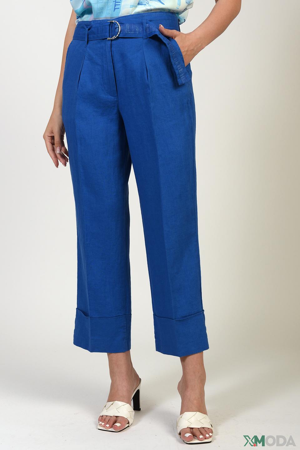 Брюки Taifun лен прямые синие