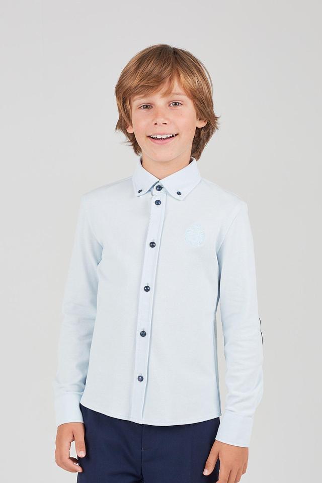 Рубашка Choupette с накладными карманами голубой