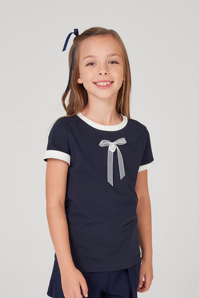 Футболка Choupette с бантом тёмно-синяя