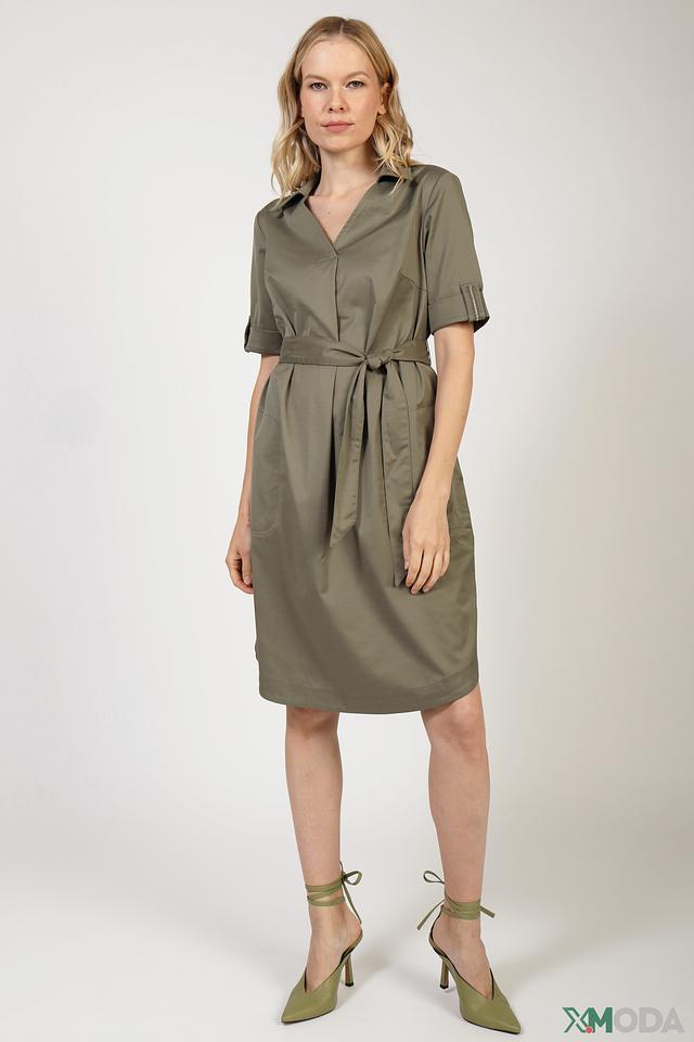 Платье Betty Barclay хаки с воротником