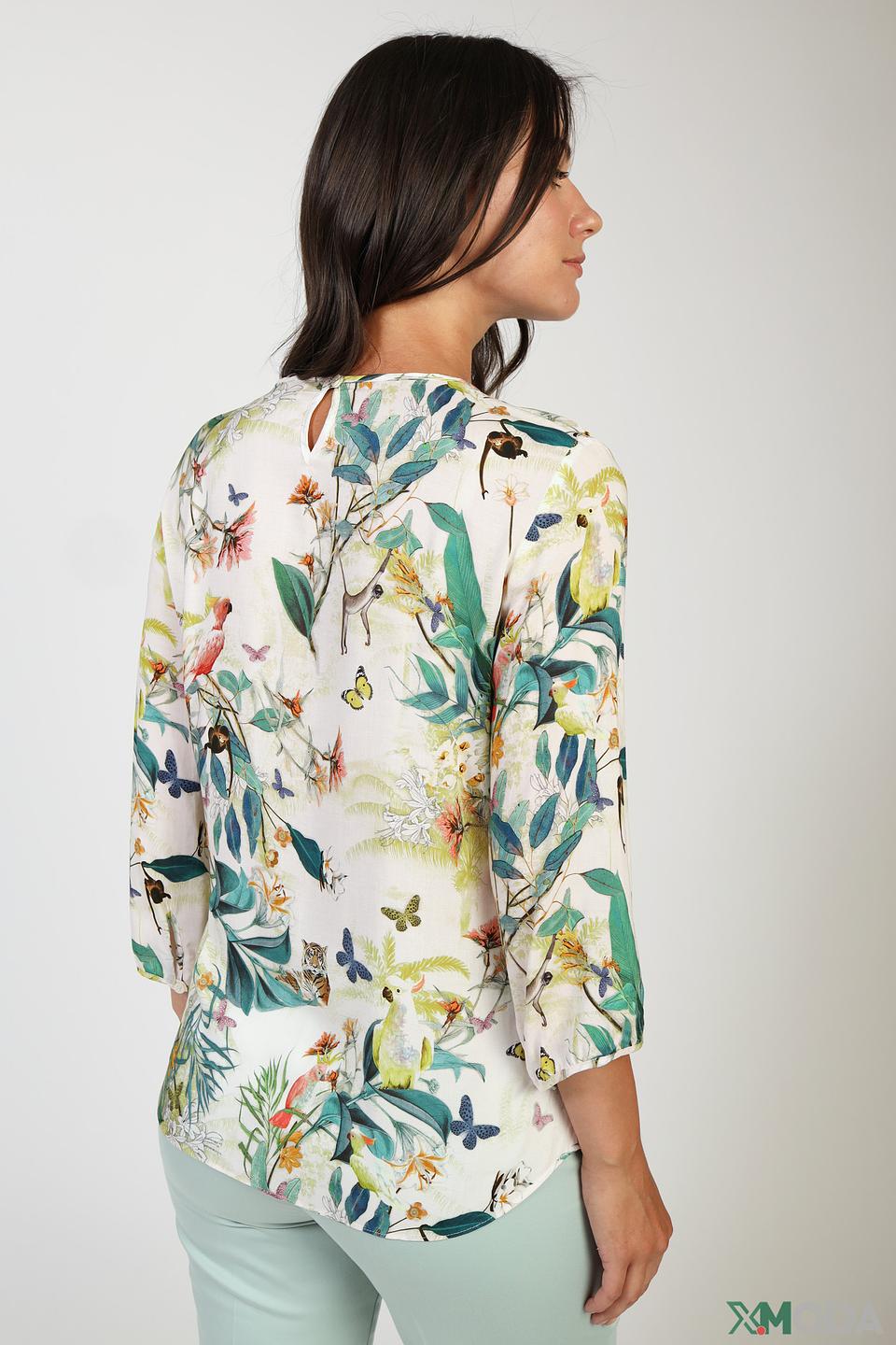 Блуза Gerry Weber с принтом птицы и цветов