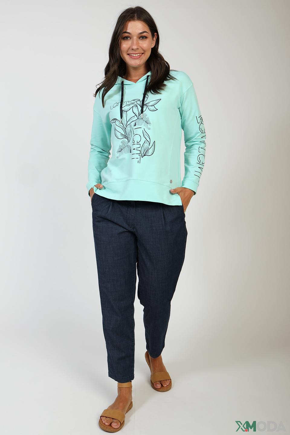 Пуловер Lecomte с принтом мятный