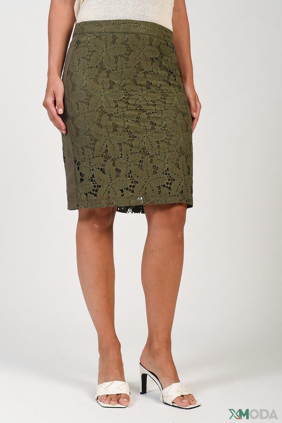 Юбка Betty Barclay с кружевом хаки