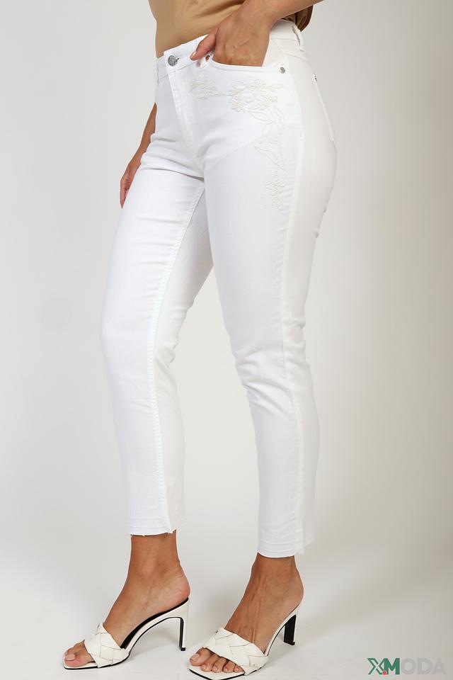 Джинсы Lecomte с вышивкой белые