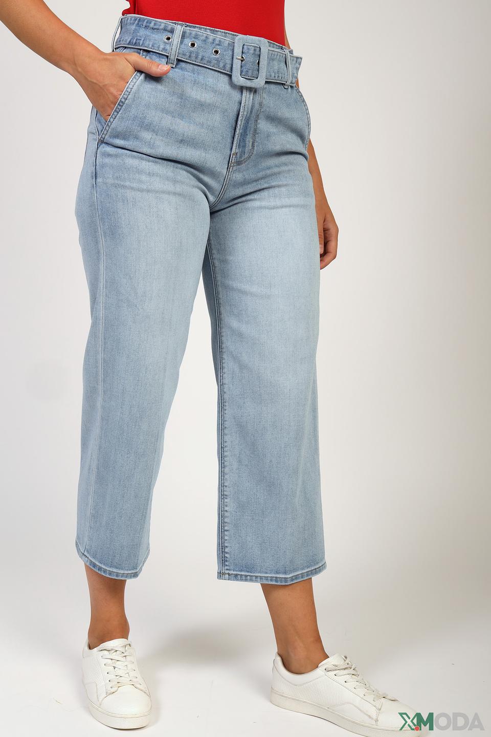 Брюки с поясом s.Oliver голубые