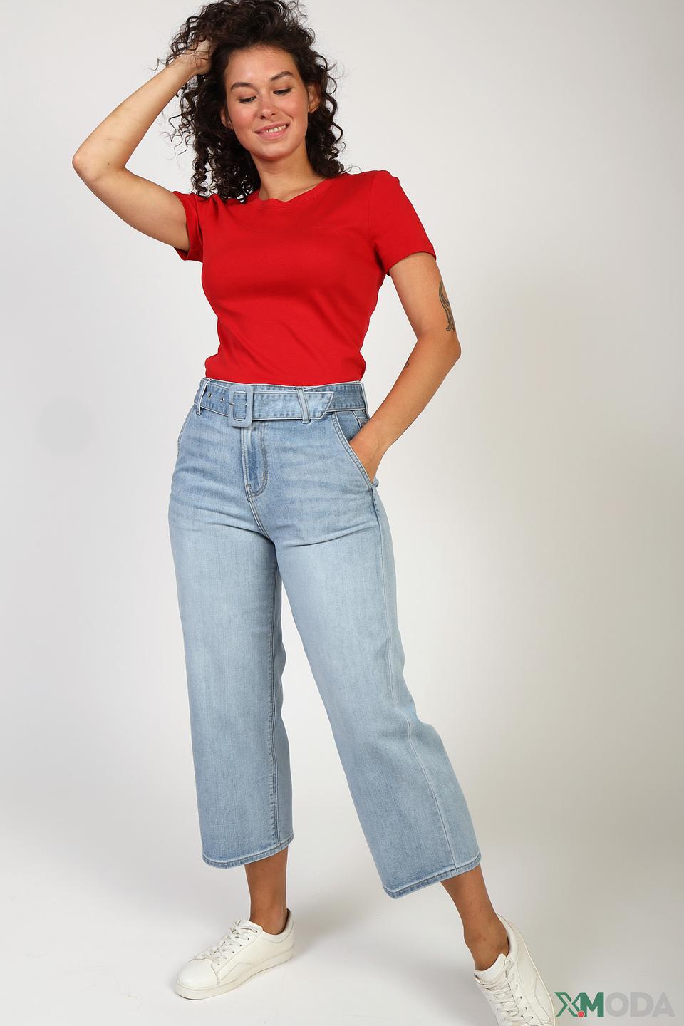 Брюки с поясом s.Oliver голубые