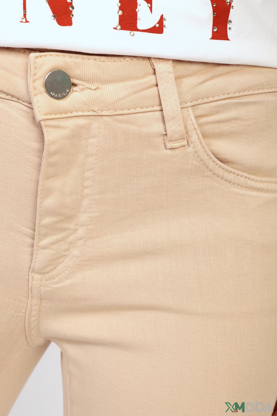 Джинсы с бахромой Rich and Royal бежевые