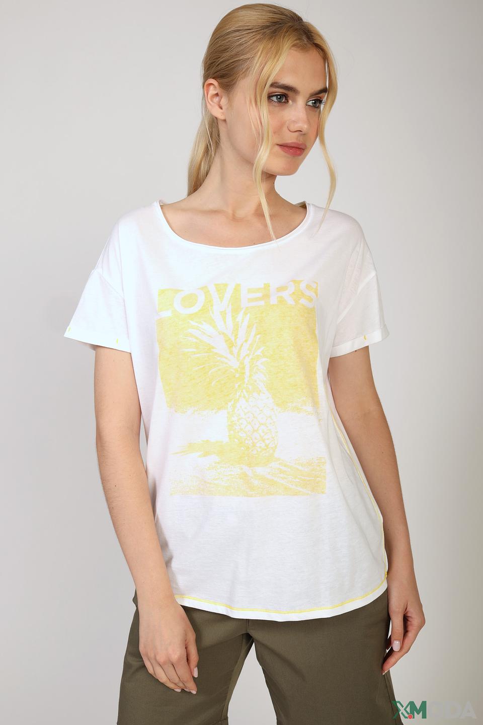 Футболка Oui с ананасом белый