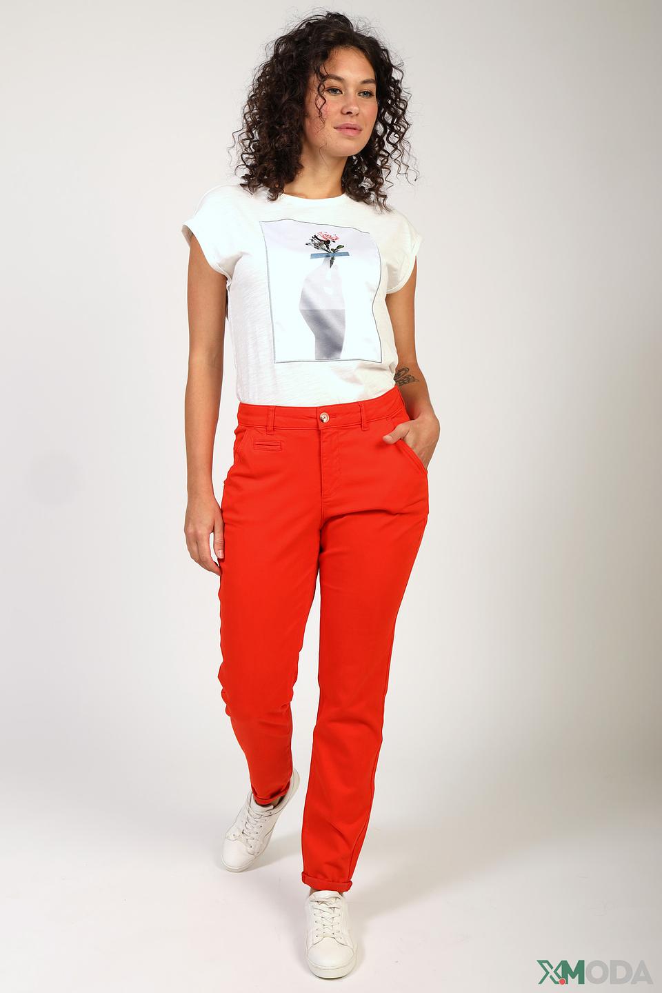 Брюки прямые Oui красный