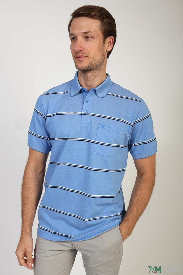 Поло Casa Moda в полоску голубой