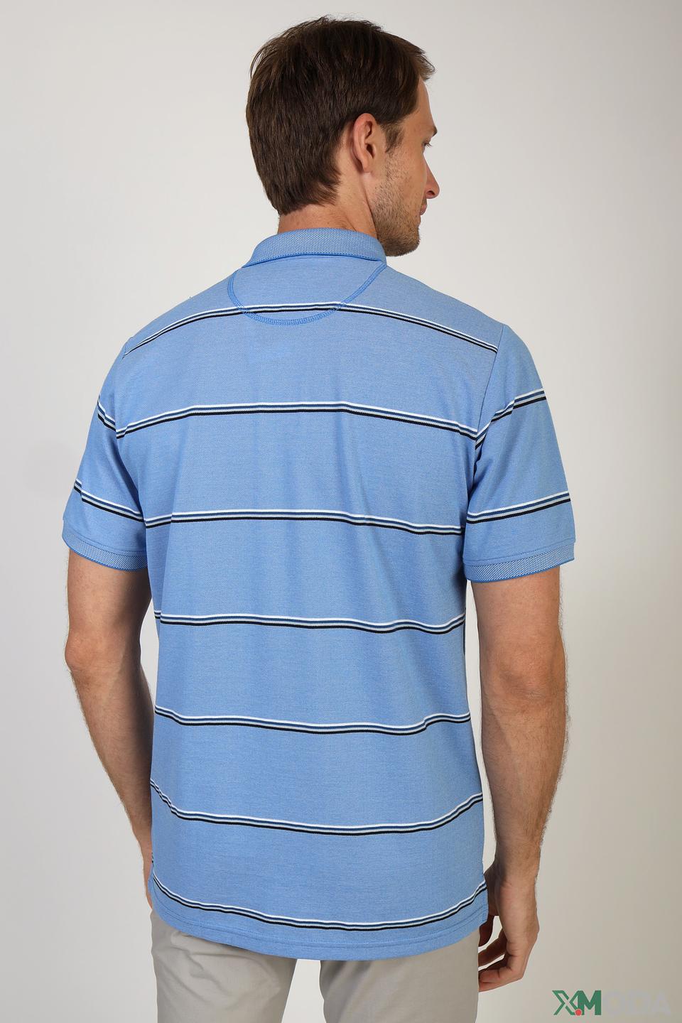 Поло Casa Moda в полоску голубой