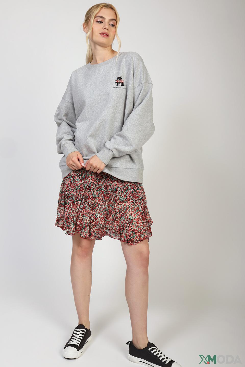 Толстовка Set с принтом серая