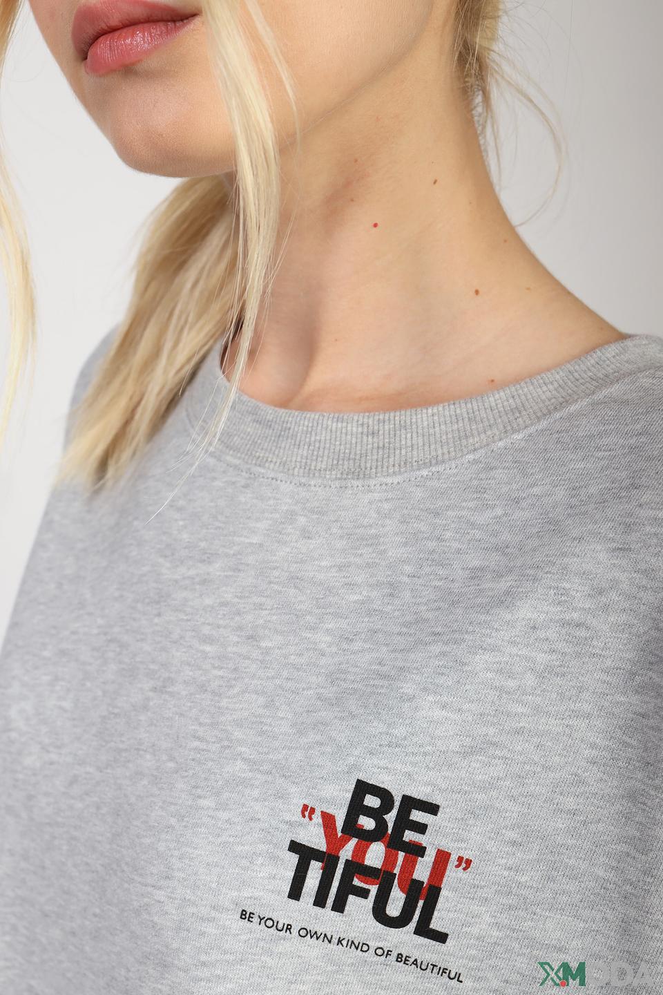 Толстовка Set с принтом серая