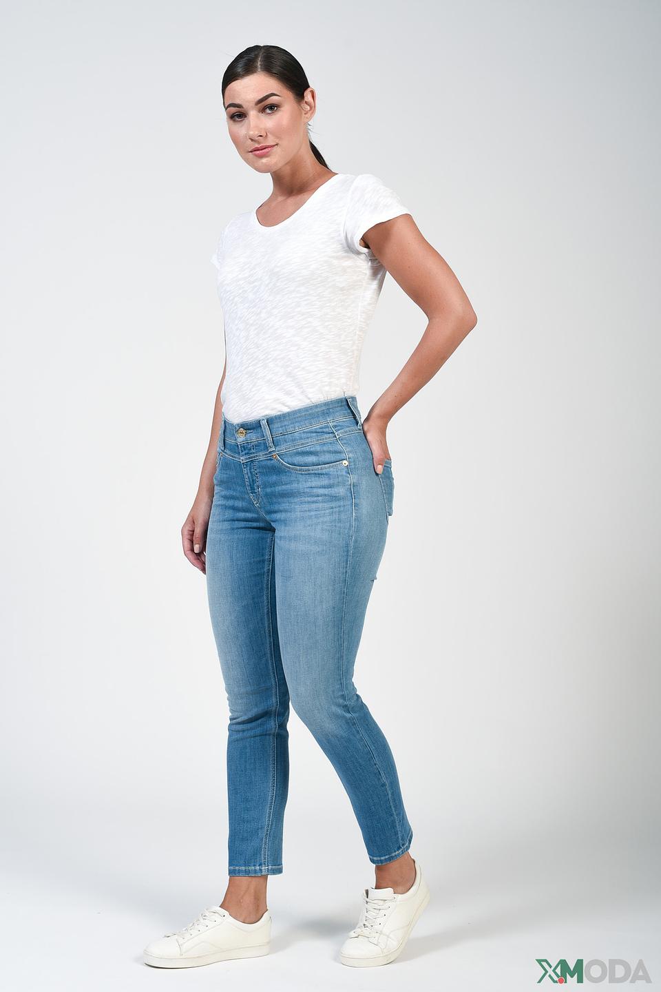 Джинсы Cambio с высокой талией голубые