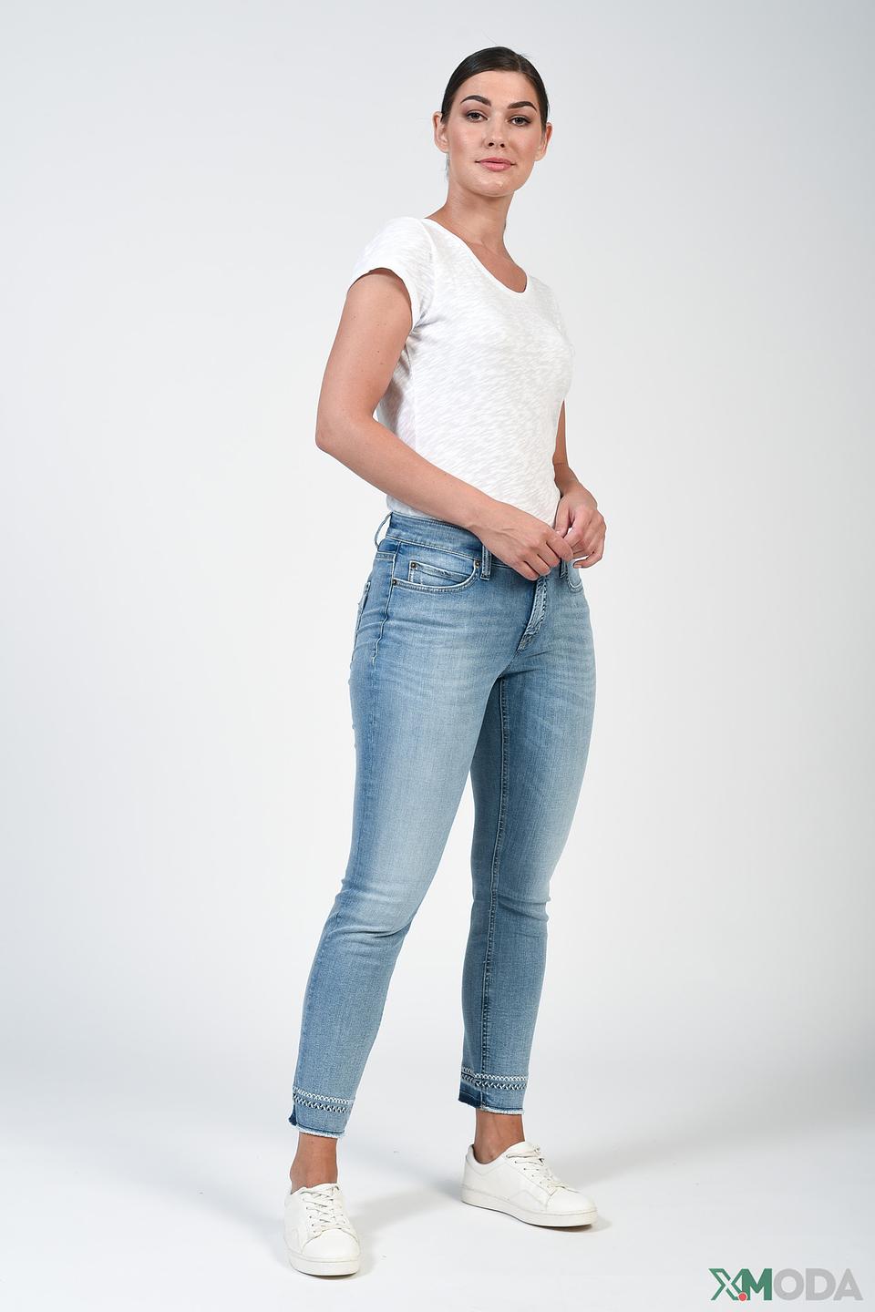 Джинсы Cambio с потертостями голубые