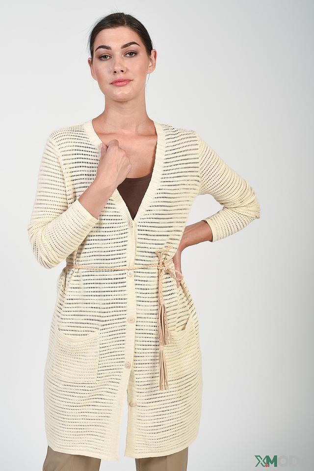 Кардиган Olsen вязаный бежевый