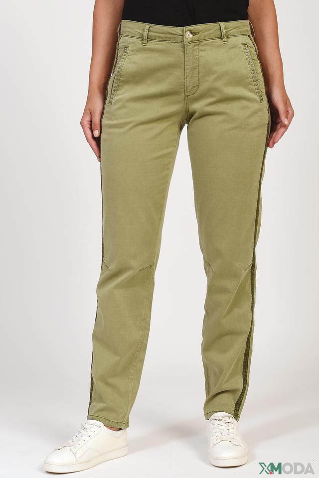 Брюки Oui хаки с полоской