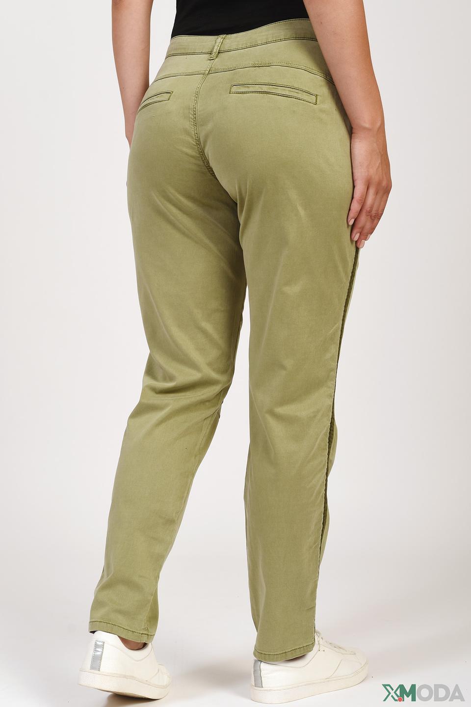 Брюки Oui хаки с полоской