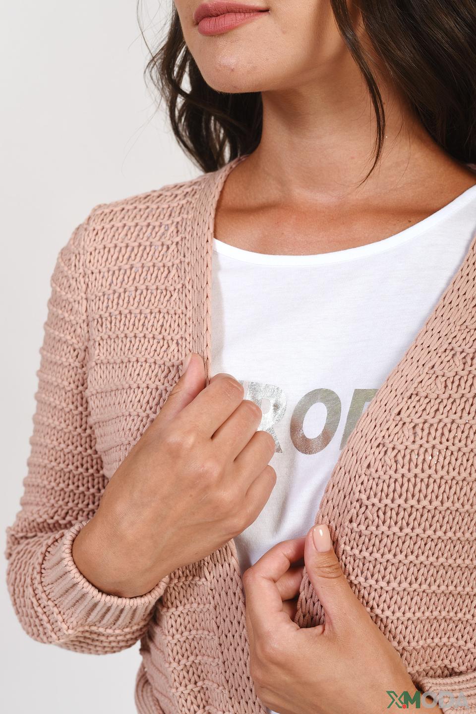 Кардиган Monari с поясом пудровый