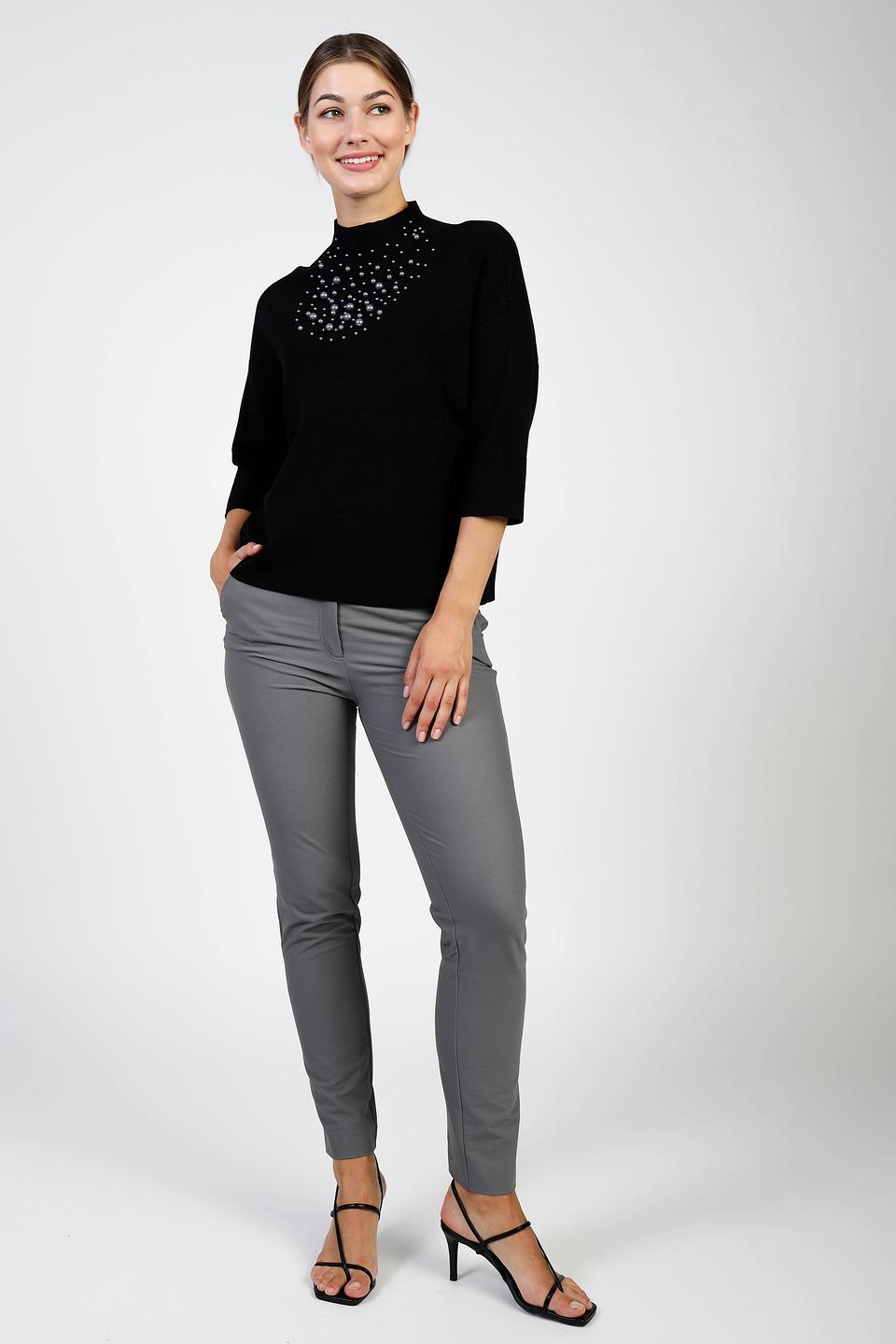 Пуловер Pezzo с жемчугом чёрный