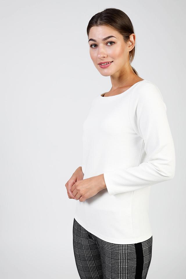 Пуловер Pezzo белый с вырезом лодочкой