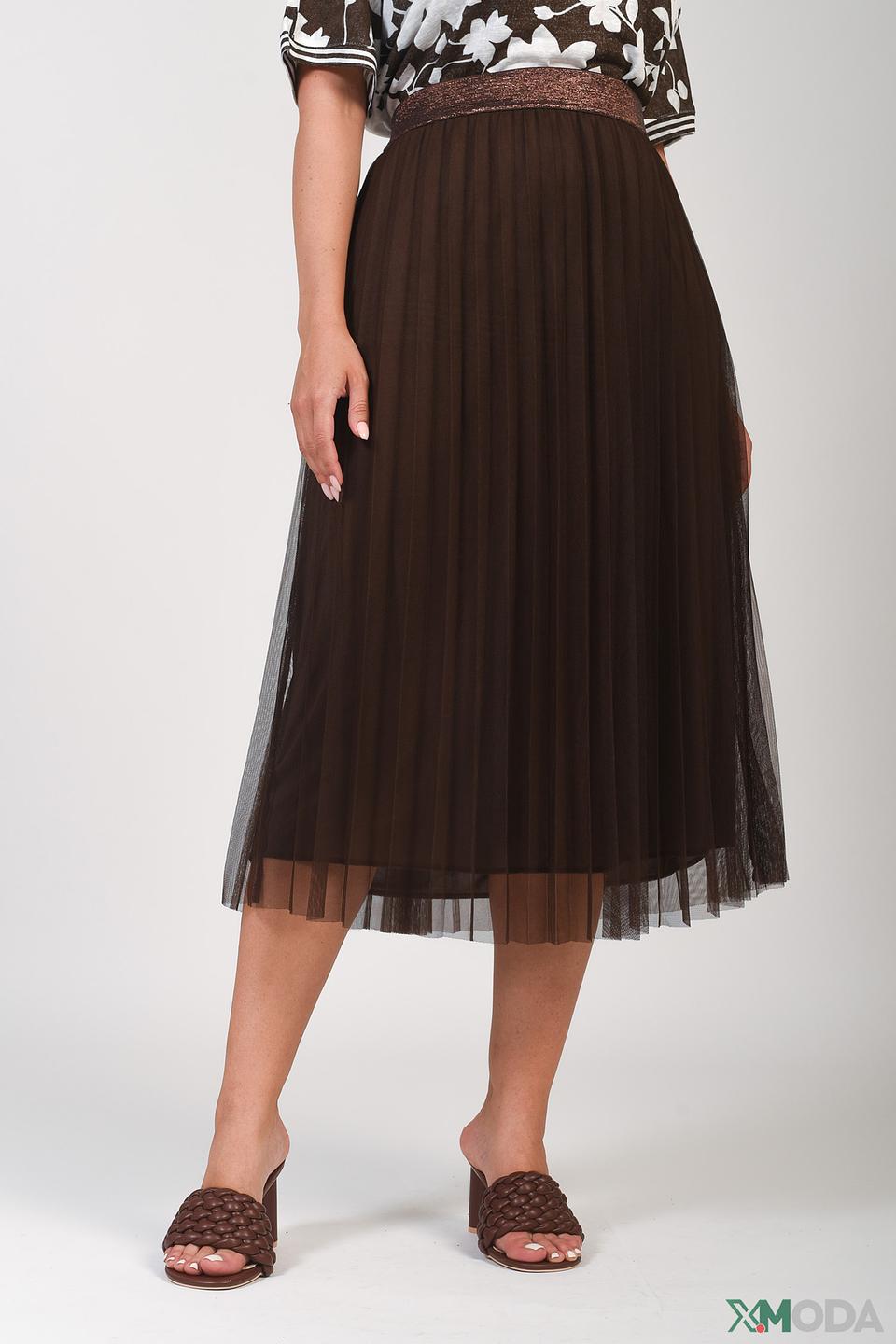 Юбка Via Appia плиссированная коричневая