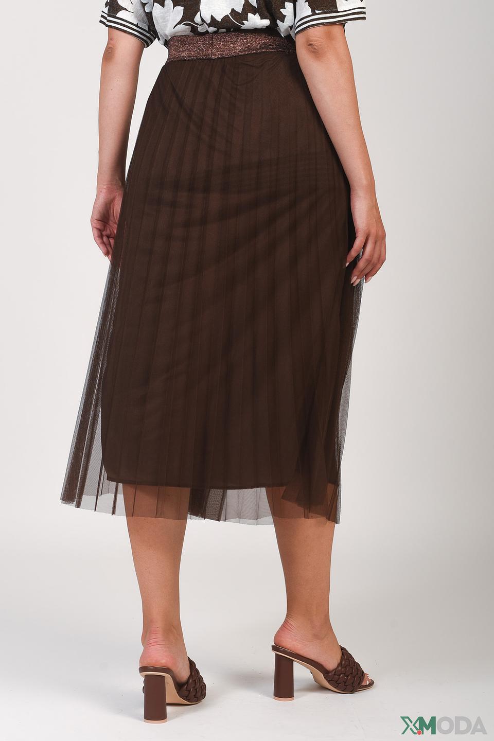 Юбка Via Appia плиссированная коричневая