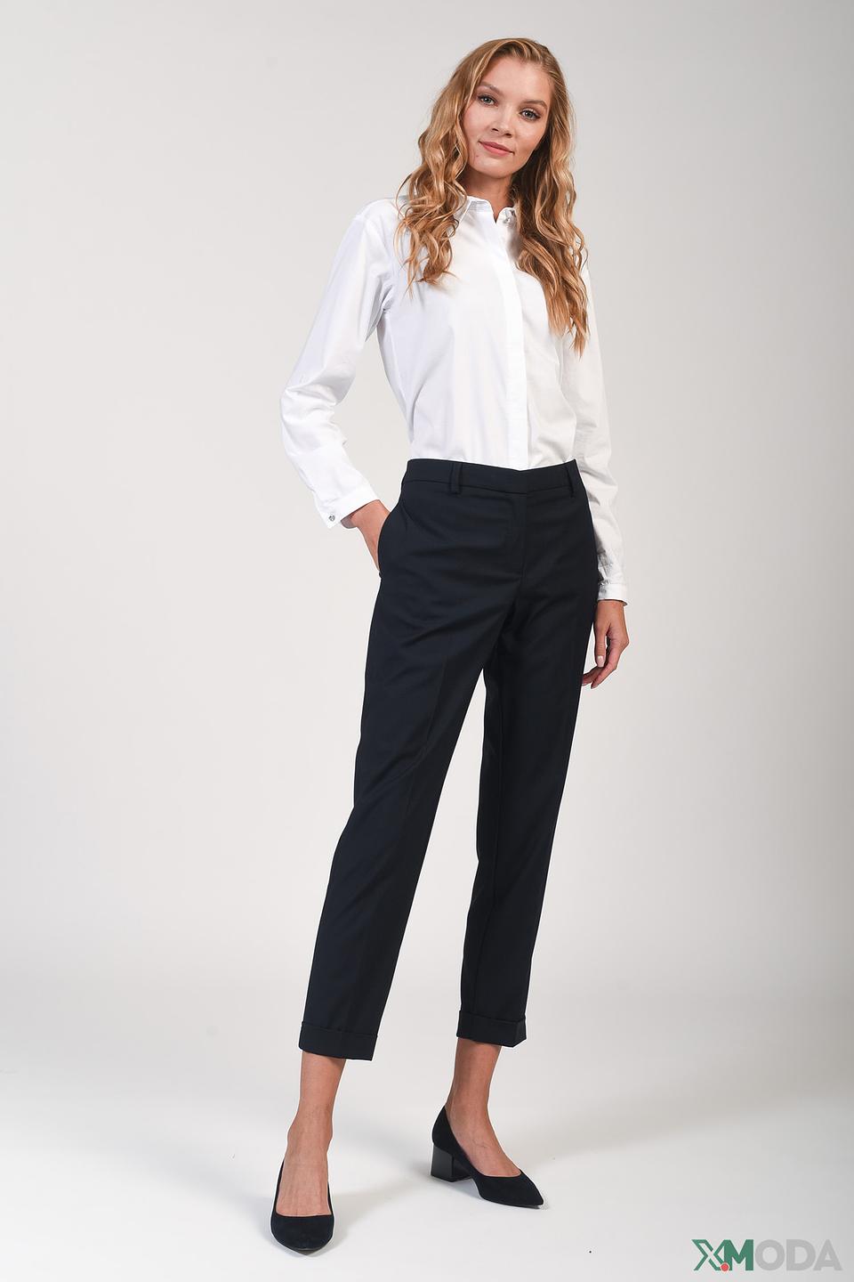 Брюки Kaos женские прямые темно-синие