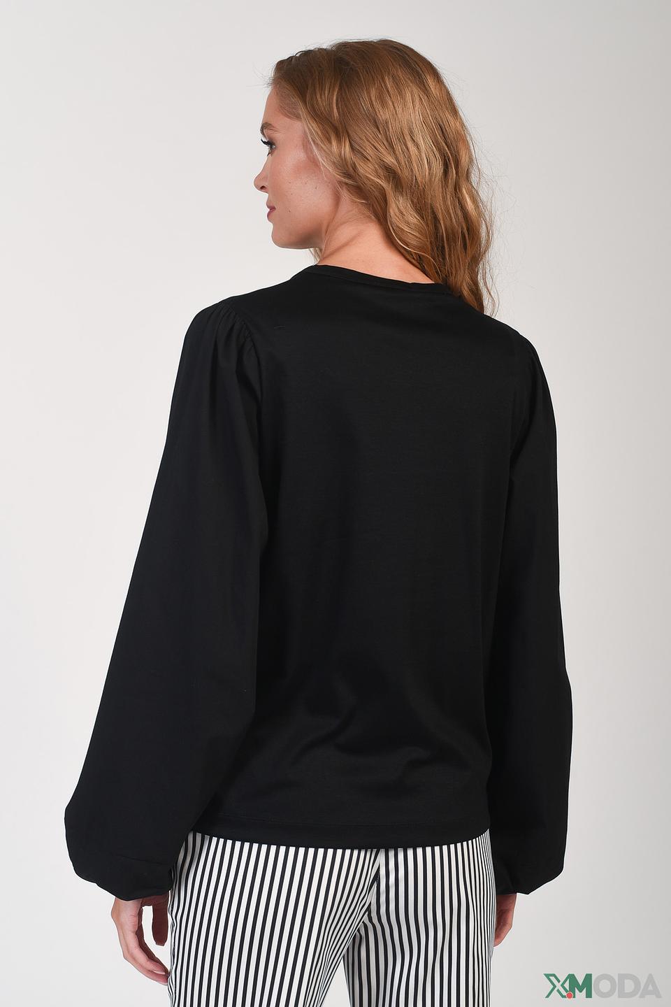 Блуза Cinque с рукавами-фонариками, чёрная