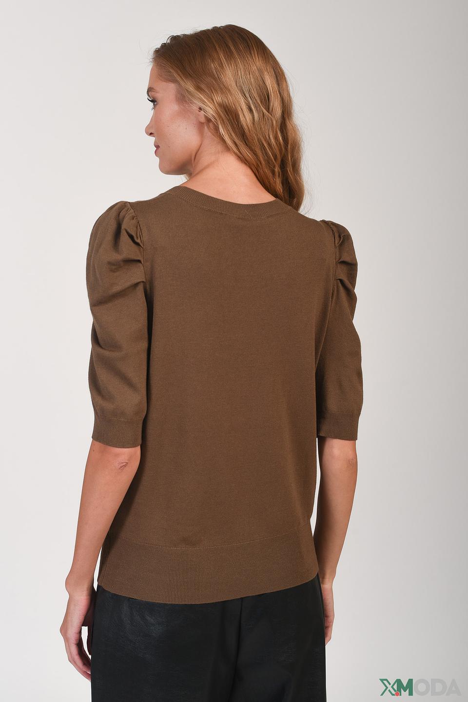 Пуловер Cinque с рукавами-фонариками коричневый