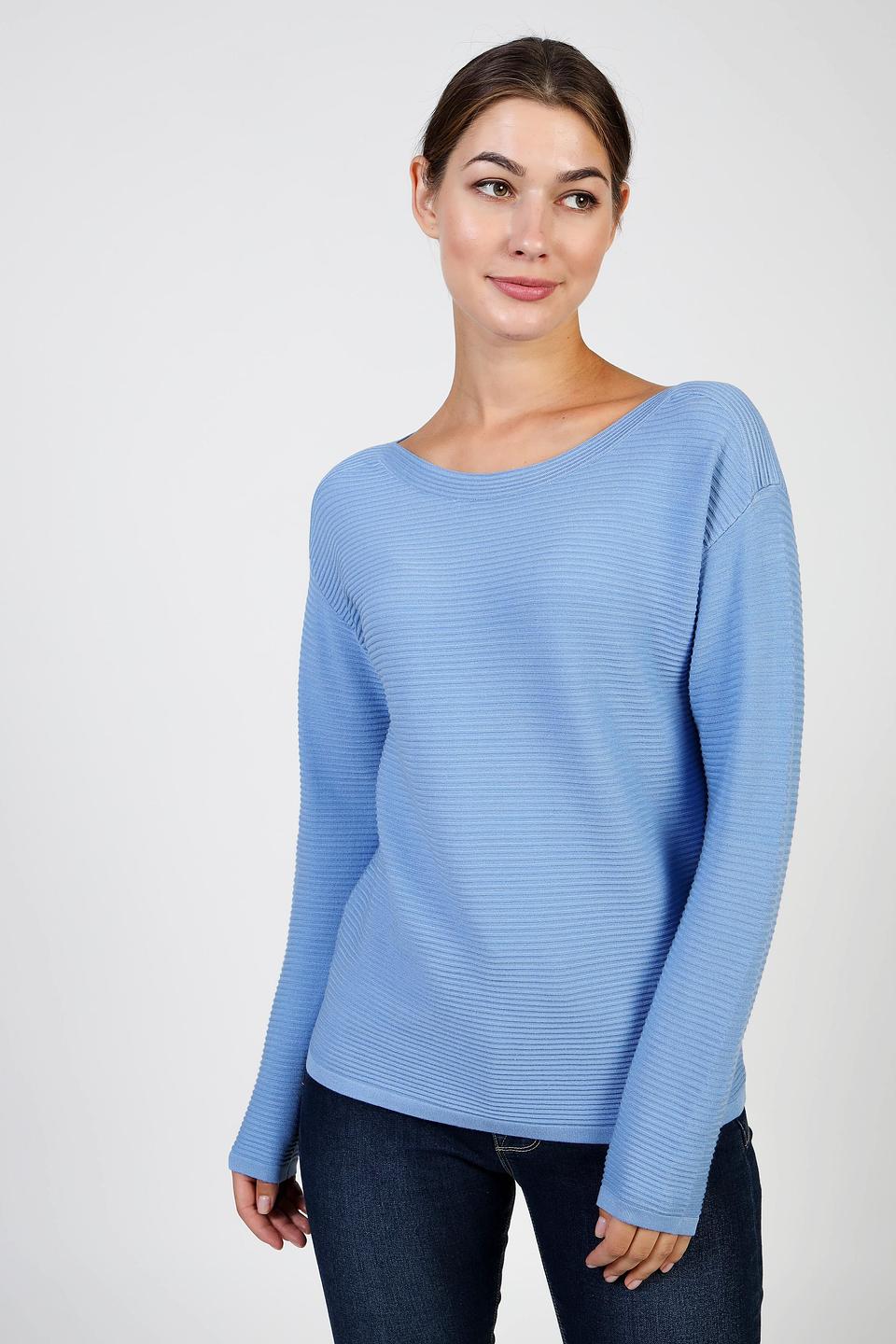 Пуловер Pezzo голубой в рубчик