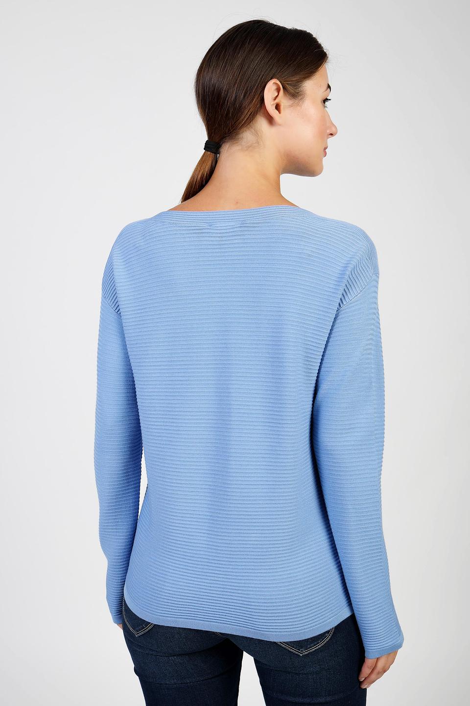 Пуловер Pezzo голубой в рубчик